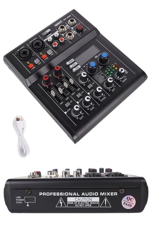 Midex MDX-285-BK 4 Kanal USB Stüdyo Kayıt Mixer 99 DSP Efekt Phantomlu Bluetooth Ses Mikseri