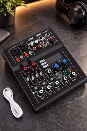 Midex MDX-285-BK 4 Kanal USB Stüdyo Kayıt Mixer 99 DSP Efekt Phantomlu Bluetooth Ses Mikseri