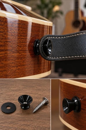 Midex PM1 Black Metal Kaliteli Gitar Askı Pimi Omuz Askısı Takmak İçin Vida Pim