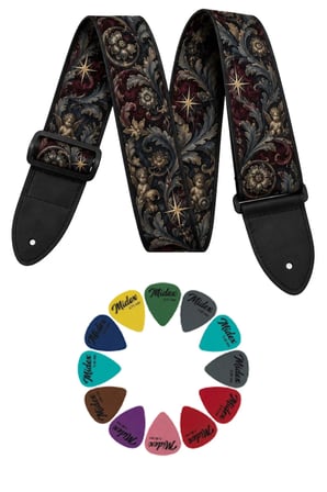 Midex GSR-45 Gitar Omuz Askısı – Elektro ve Akustik Gitar Uyumlu Ayarlanabilir 90-145 cm + 12 Adet Pena