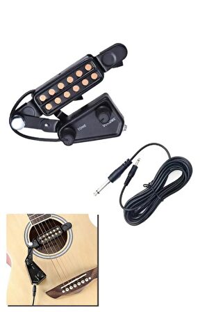 Midex ME-50 Portatif Gitar Mikrofonu Gitar Manyetiği Volüm ve Ton Kontrollü