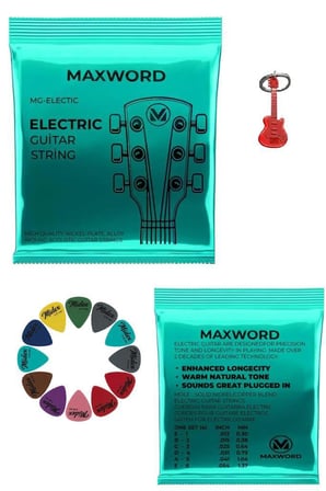 Maxword GT-Electric Kaliteli elektro Gitar Teli 1 Takım Set (Pena Hediye)