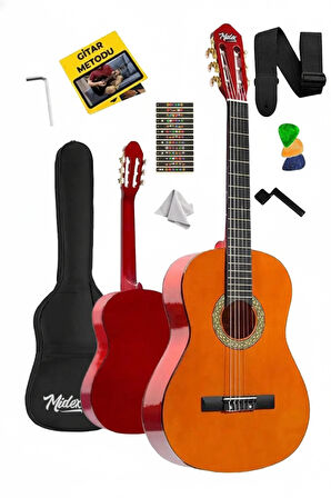 Midex CG-270M Doğal Renk Klasik Gitar 4/4 Yetişkin Boy Sap Ayarlı Full Set