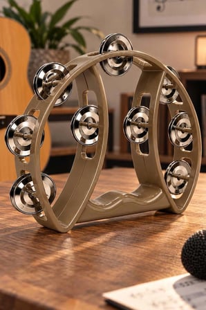 Midex TF-26GLD Örf Aletleri 9 Çift Zilli Gold Renk Kaliteli Zilli Tef (1 Adet)