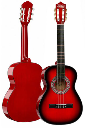 Midex CG-36RD-PAK Kaliteli 36 İnç 3/4 Juniur Çocuk Gitarı 8-12 Yaş Arası (Tuner Çanta Capo Askı Nota Sticker Pena Metod)