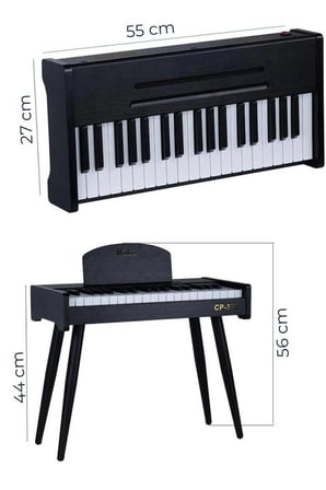 Midex CP-370BK Ahşap Çocuk Piyanosu Pilli 37 Tuşlu Gerçek Piyano Tuşları