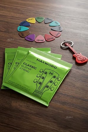 Maxword GT-Classic-3X Kaliteli Klasik Gitar Teli 3 Takım Set (10 Pena Hediye)