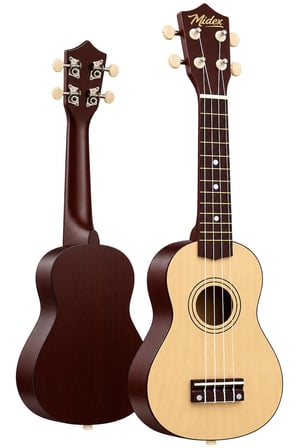 Midex UKX-901NT Naturel Soprano Ukulele (Askı Çanta Metod Pena)