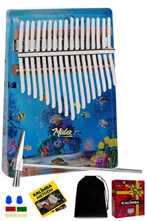 Midex KLX-640 Okyanus Cam Kalimba 17 Tuşlu Full Set