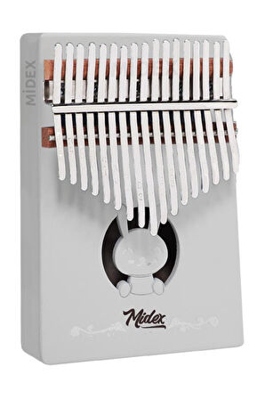 Midex KLX-550 Beyaz Renk Gerçek Ağaç Kalimba 17 Tuşlu Full Set