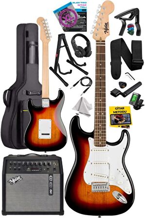 Midex RPH-30SB-50AMP Gül Klavye SSS 50W Amfili Elektro Gitar Seti