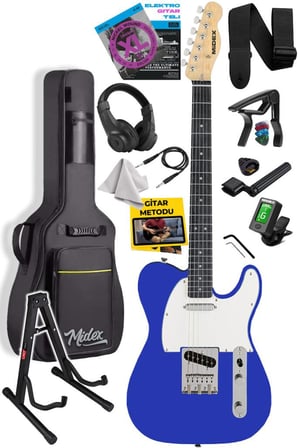 Midex TLX-50BL Tele Kasa Maple Klavye 2 Single-Coil Manyetik Elektro Gitar - TEŞHİR