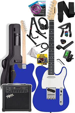 Midex TLX-50BL-25AMP Tele Kasa Maple Klavye 2 Single-Coil 25W Amfili Elektro Gitar