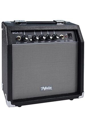 Midex MGA-35BK-PAK Elektro Gitar Amfisi Seti 35 Watt Gain Özellikli (Amfi Mikrofon Stand Kulaklık Jack Kablo)