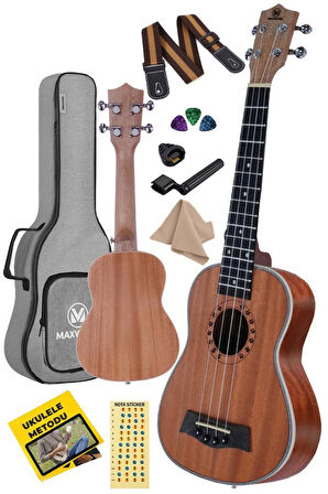 Maxword MU-21 PRO Yüksek Kaliteli Maun Soprano Ukulele Seti