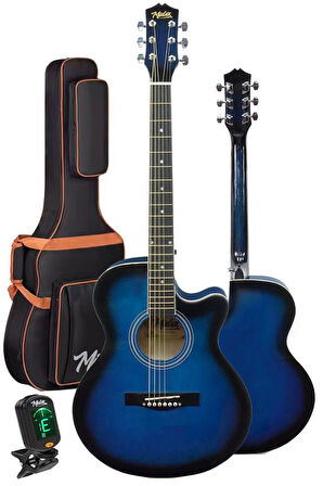 Midex XC-200BL Kaliteli Akustik Gitar Seti 40 İnç 4/4 Yetişkin Full Set