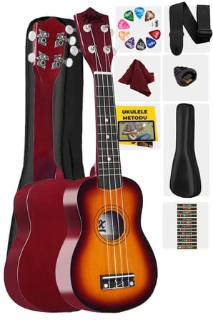 Midex UKX-901SB Sunburs Soprano Ukulele (Askı Çanta Metod Pena)