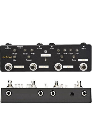 Midex QuadraFX SL-918 Analog Gitar Efekt Pedalı (Reverb, Delay, FX Loop, Overdrive ve Distortion)