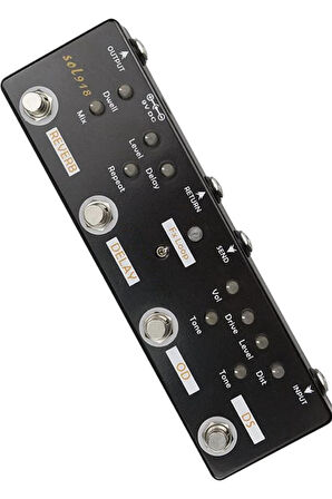 Midex QuadraFX SL-918 Analog Gitar Efekt Pedalı (Reverb, Delay, FX Loop, Overdrive ve Distortion)