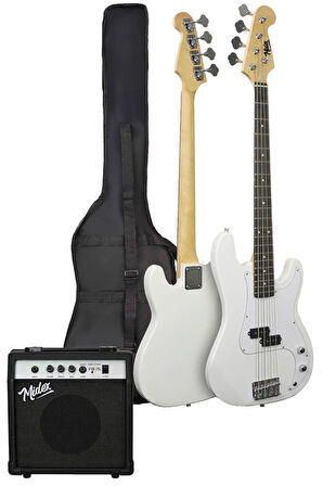 Midex CBG-460WH 46 İNÇ 4/4 Yetişkin Amfili Bas Gitar Seti White