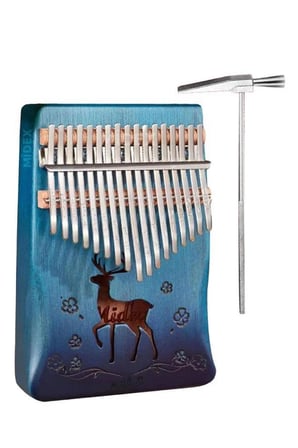 Midex KLX-510-PAK Hakiki Ağaç Geyik Desenli Kalimba 17 Tuşlu Full Set