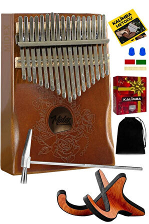 Midex KLX-990-PAK Ahşap Gerçek Ağaç Kaliteli Kalimba 17 Tuşlu Full Set