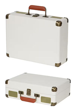 Midex Mtx-101WH Nostaljik Retro Pikap Plak Çalar (Şarjlı Bluetooth Aux Hoparlörlü 3 Devir) İğne Dahil