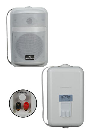 Maxword MDS-106TW Yüksek Kaliteli 250W 6.5 İnç 16 ohm/100V İki Yollu Duvar Tipi Sütun Hoparlör