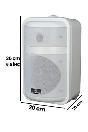Maxword MDS-106TW Yüksek Kaliteli 250W 6.5 İnç 16 ohm/100V İki Yollu Duvar Tipi Sütun Hoparlör