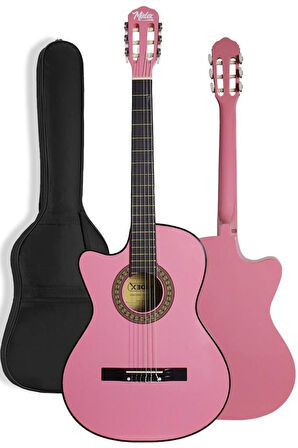 Midex CG-396PK SOLAK Klasik Gitar Pembe Renk Full Set Sap Ayarlı 4/4 yetişkin Boy