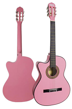 Midex CG-396PK SOLAK Klasik Gitar Pembe Renk Full Set Sap Ayarlı 4/4 yetişkin Boy