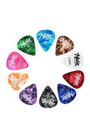 Midex PN-10 10'lu Gitar Penası 2 Ad Pena Kutusu Hediye (0.46mm, 0.73mm, 1.00mm)