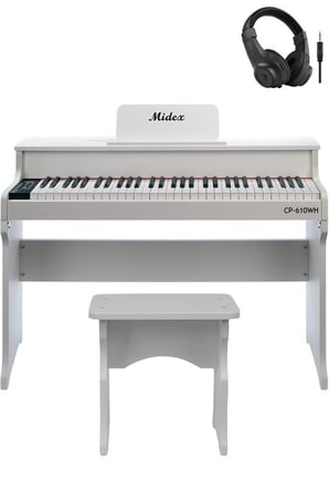 Midex CP-610WH Çocuk Piyanosu 8-14 Yaş 61 Tuşlu Bluetooth'lu Tuş Hassasiyetli