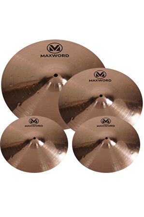 Maxword MY-40 PRO B8 Cymbal Bateri Zil Seti ( 2x14'' Hi Hat 16'' ve 18'' Crash/Ride)