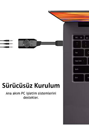 Midex SG-135 Harici Usb Ses Kartı Gaming Pubg Lol Oyun 7.1 Ses Kartı Stüdyo ve Çok Amaçlı