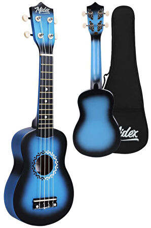 Midex UKX-500BL Sunburs Efektli Maun Soprano Ukulele Full Set