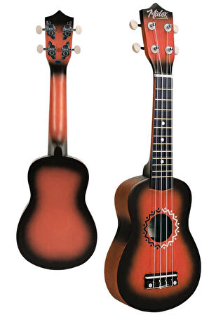 Midex UKX-500RD Sunburs Efektli Maun Soprano Ukulele Full Set