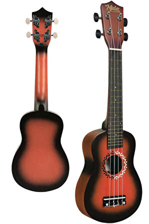 Midex UKX-600RD Sunburs Efektli Maun Concert Ukulele Full Set