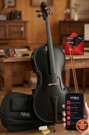 Midex GT-124BK Profesyonel Üst Kalite Siyah Çello Viyolonsel