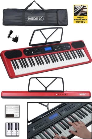 Midex PS-5200RD Pro Org 61 LED Işıklı Tuş Hassasiyetli Bluetooth Midi