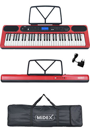 Midex PS-5200RD-H Pro Org 61 LED Işıklı Tuş Hassasiyetli Bluetooth Midi Kulaklık