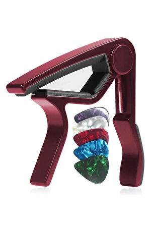 Lastvoice LCT-90RD Gitar Capo Metal Kapo Kaliteli 5 Adet Pena Hediye