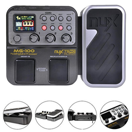 Nux MG-100 Multi-Efekt Gitar Efekt Pedalı Gitar Prosesörü