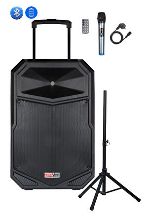 Lastvoice LS-P2915 Portatif Taşınabilir Mikrofonlu Şarjlı Ses Sistemi Hoparlör 15 İNÇ 850 WATT
