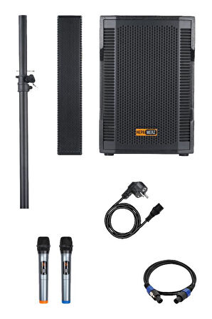 Hepa Merz Handfest Line Array Mikrofonlu Ses Sistemi Aktif Subwoofer + Line Hoparlör 2000W