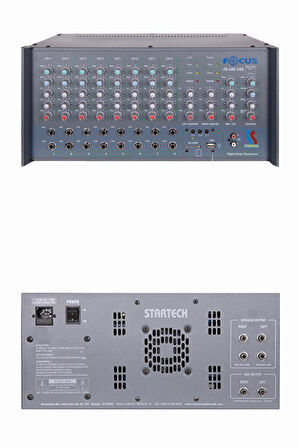 Startech Focus F8-600 USB 2x300W 8 Kanal Stereo Cami Anfisi Power Mixer Amfi
