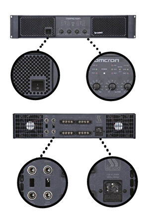 Startech Omcron Q-1200T 4x300W 4 Çıkışlı Hat Trafolu Power Anfi Güç Anfisi