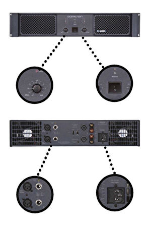 Startech Omcron P-2000 2x1000W Çift Çıkışlı Stereo Power Anfi Güç Anfisi