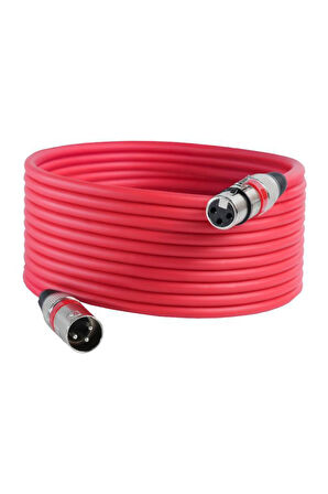 Midex MXL-15M-RD Kaliteli XLR TO XLR 15 mt. Mikrofon Kablosu