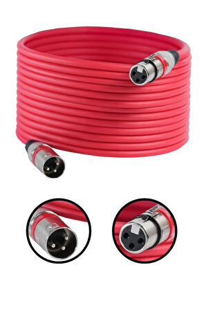 Midex MXL-20M-RD Kaliteli XLR TO XLR 20 mt. Mikrofon Kablosu